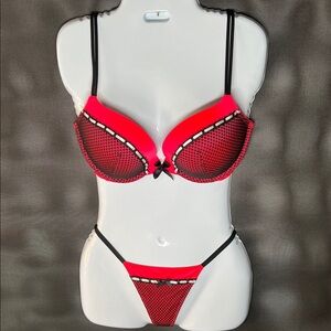 Red and Black Lingerie Set
